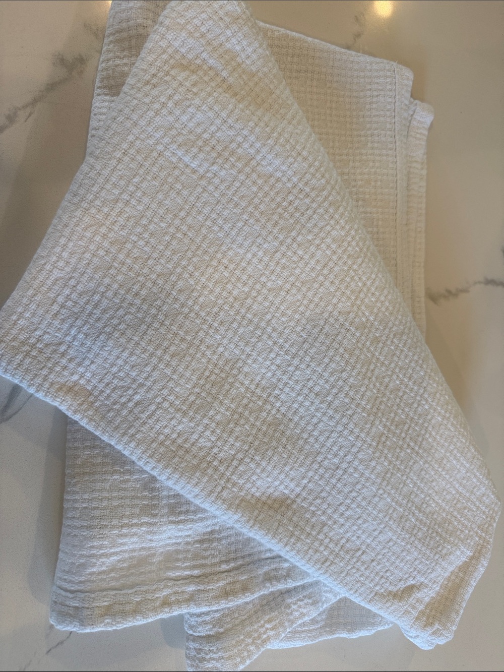 Pottery Barn Kids Twin Size White Waffle Weave Blanket
